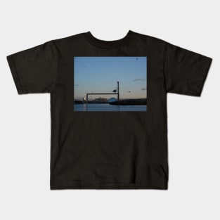 Scottish Photography Series (Vectorized) - Seagull Flock Over the Clyde Kids T-Shirt